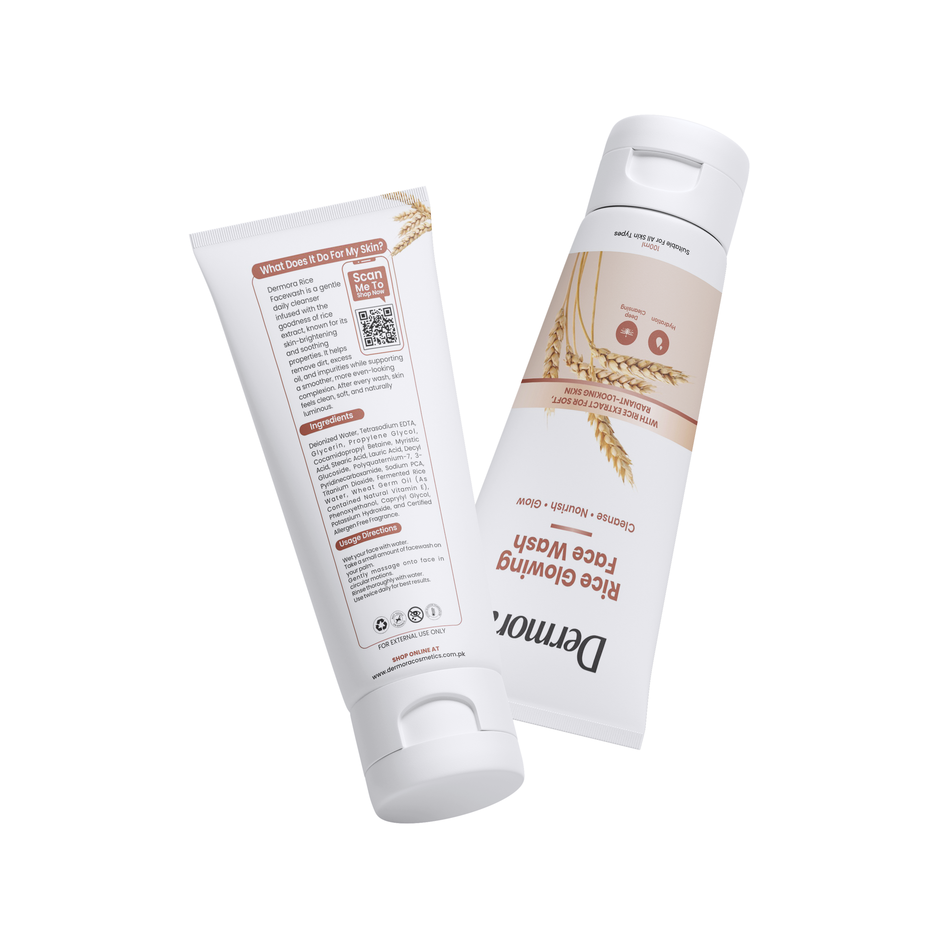 Dermora Rice Glowing Face Wash